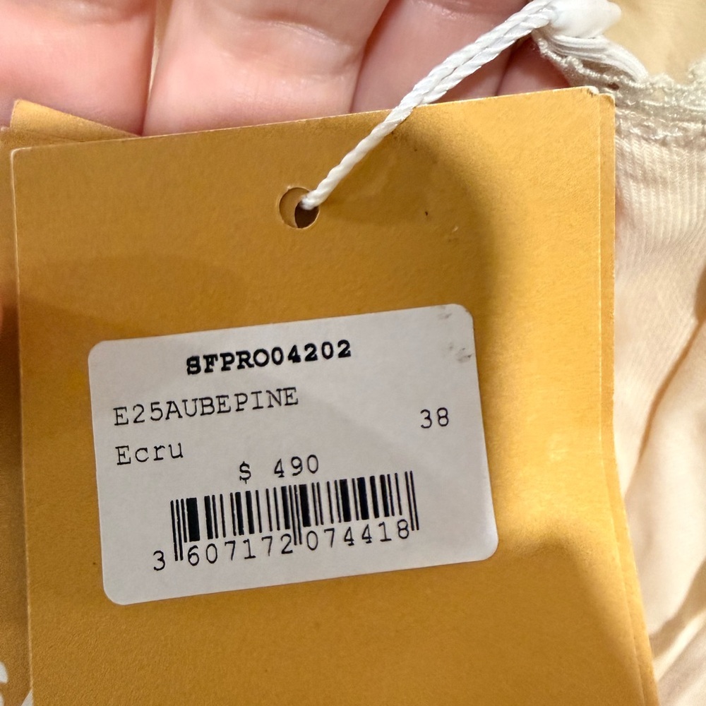 S25” Sandro Linen Blend Cream Maxi Sleeveless Backless Dress - Picture 6 of 6
